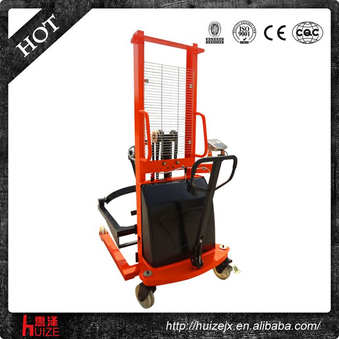 半電動(dòng)稱重油桶車（夾鐵桶，手搖翻轉(zhuǎn)倒料）